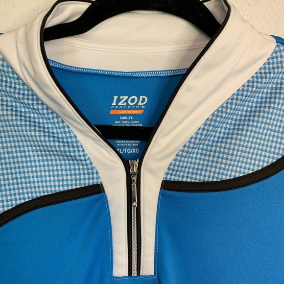 Izod PerformX Movement Cool-Fx Blue White XL Womens Short Sleeve Active Wear - Picture 3 of 6